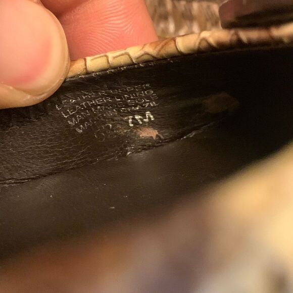 Tory Burch Minnie Travel Ballet Flat 7 M Snake Printed Leather Warm Roccia EUC - Picture 9 of 9